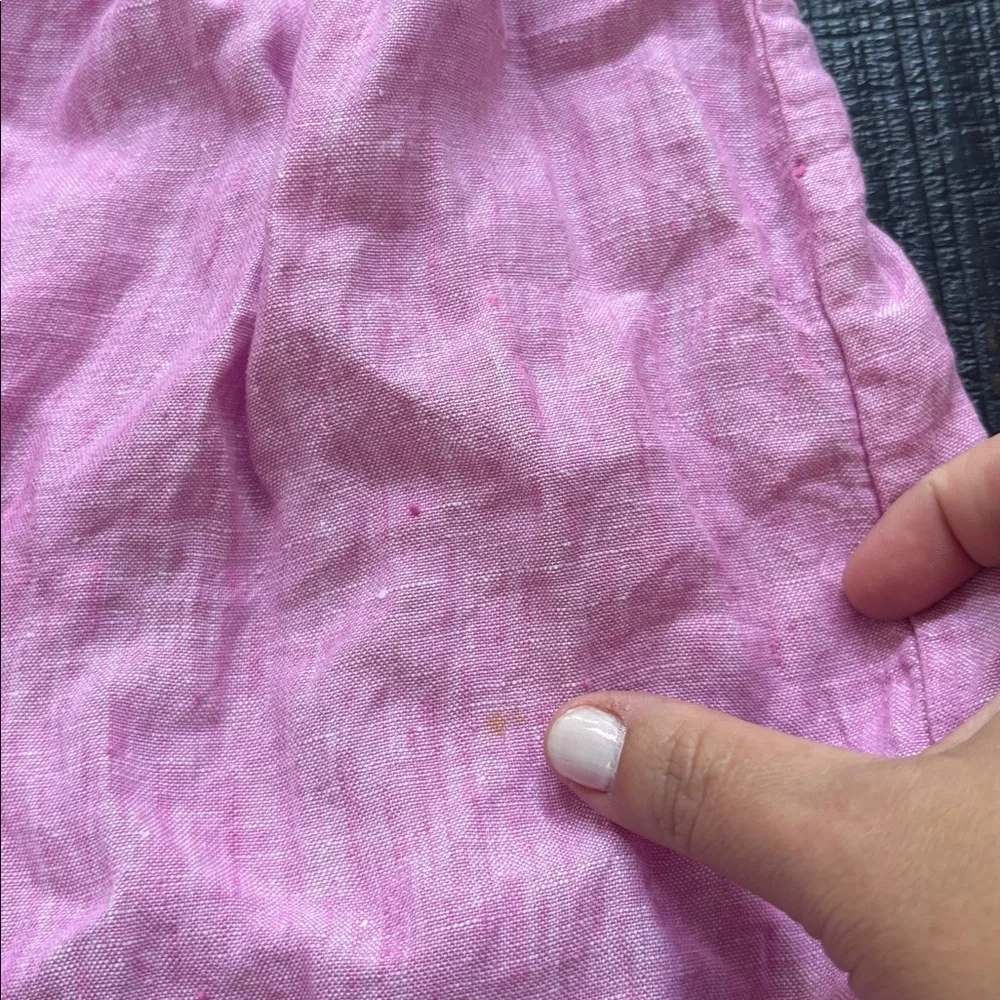 J. Crew Relaxed 100% linen romper in pink size XS